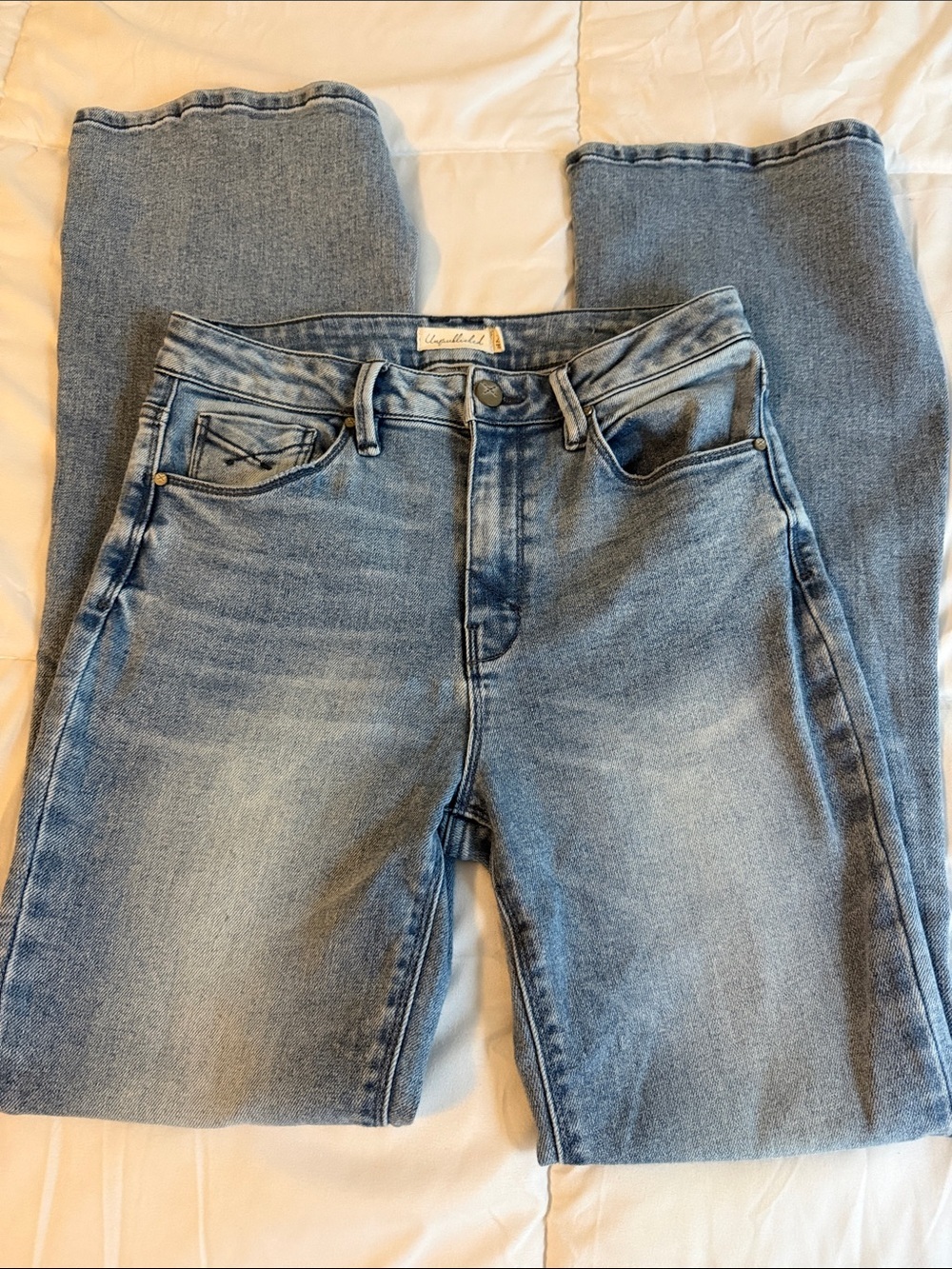 Unpublished Women's Light Blue Flare Jeans - Classic High-Rise Fit